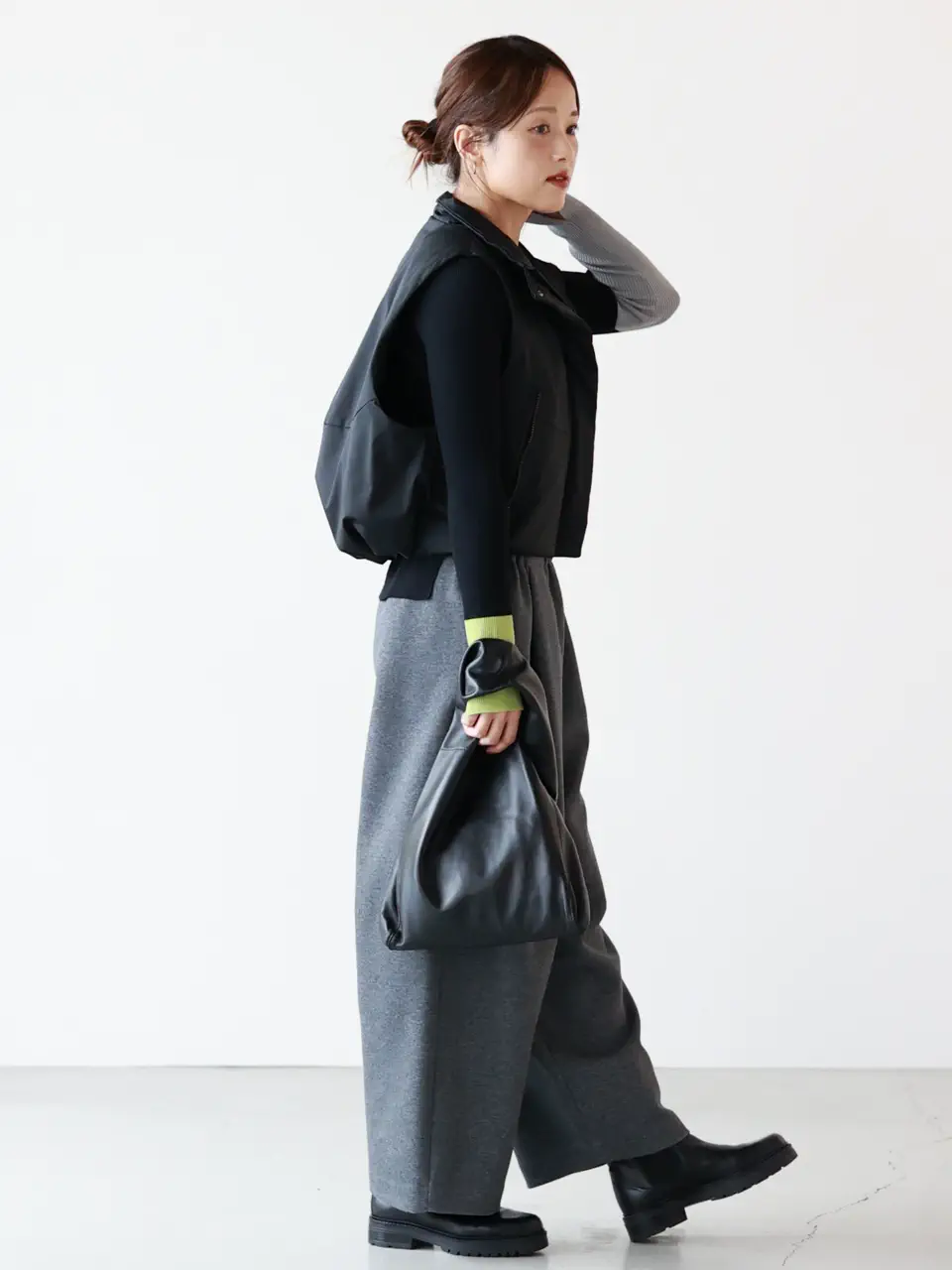 ENFOLD CURVE CROPPED-PANTS WOMEN(レディース) スタッフayumi 168cm 着用