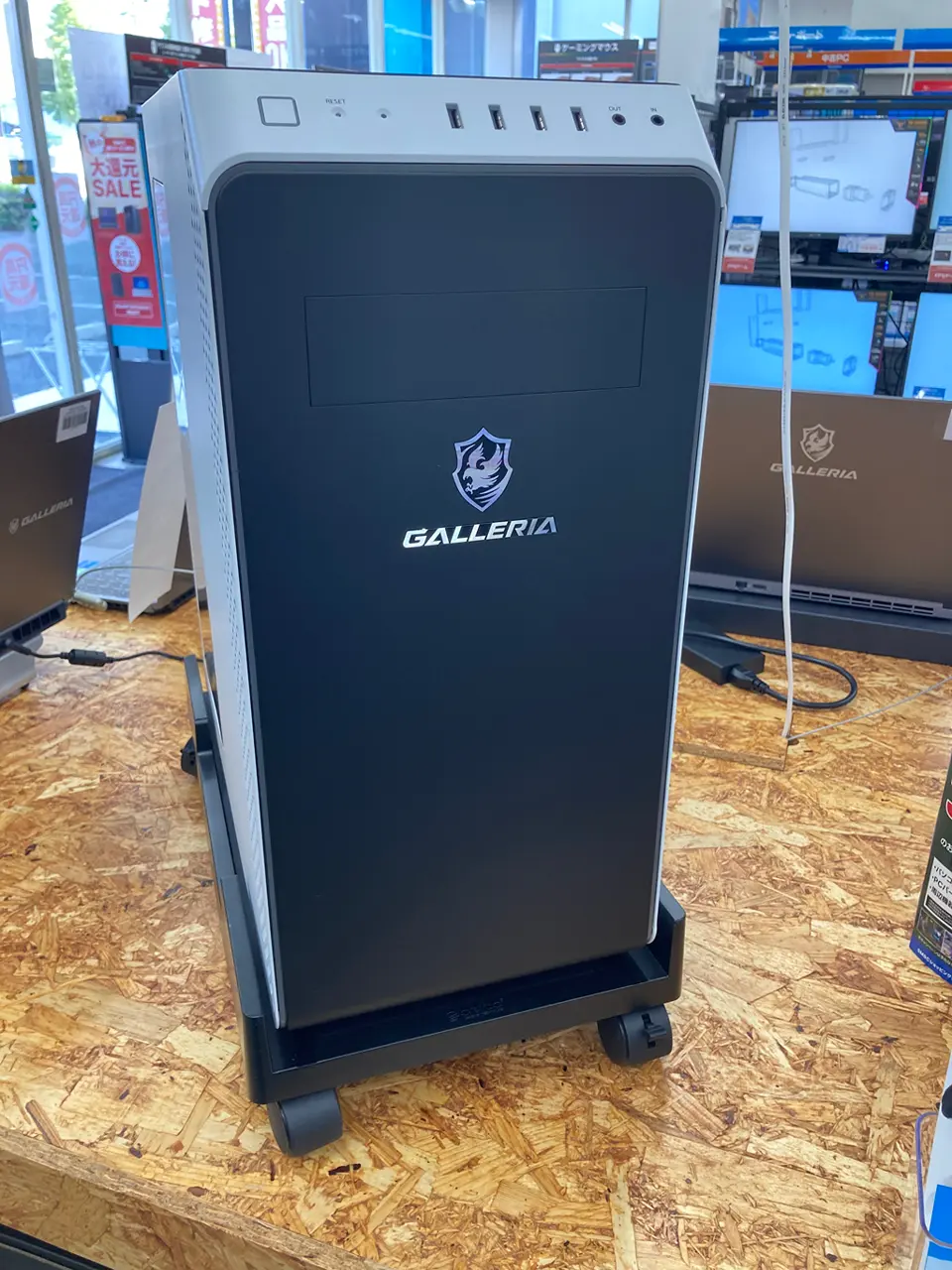 上海問屋 デスクトップPC用キャスター付きワゴン DN-916127 [PC
