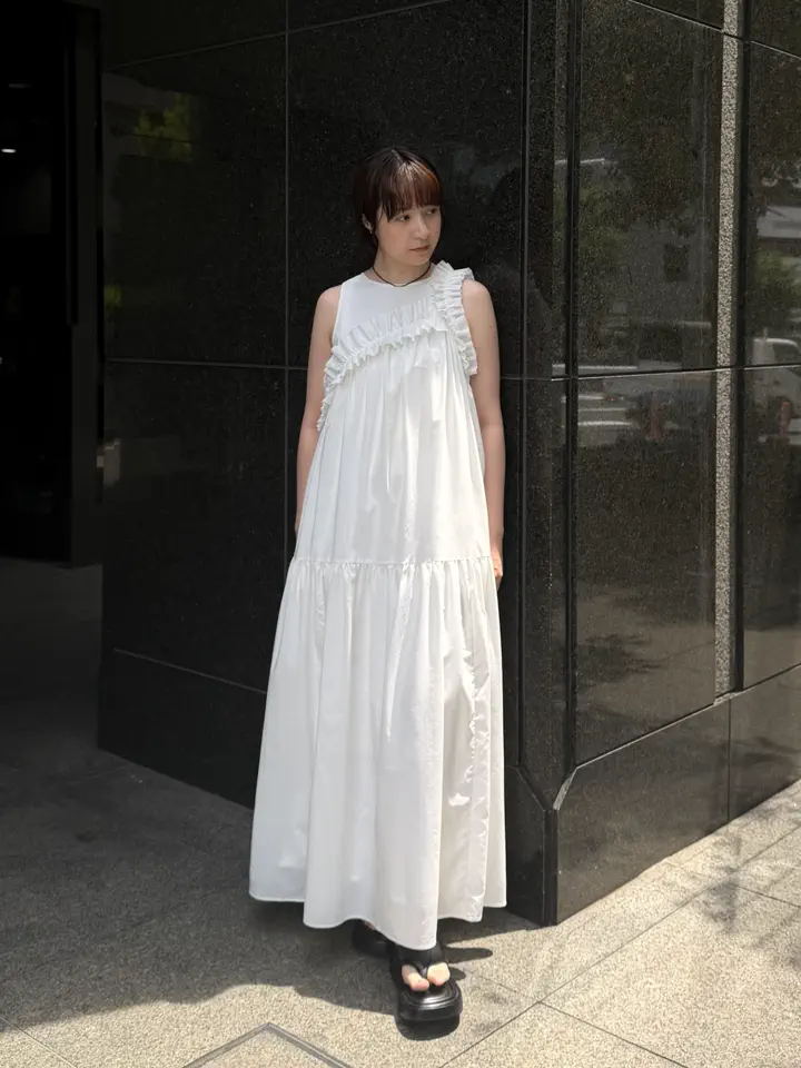 アシンメトリーフリルティアードワンピース｜STYLEMIXER（スタイル