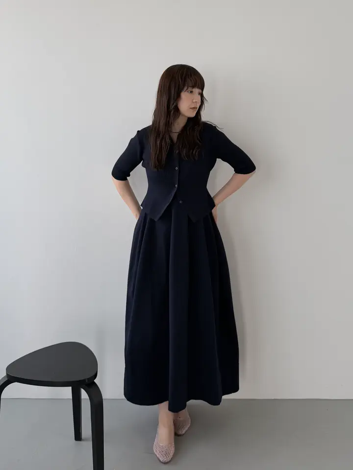 2ピースハーフスリーブポロニットワンピース｜STYLEMIXER（スタイル