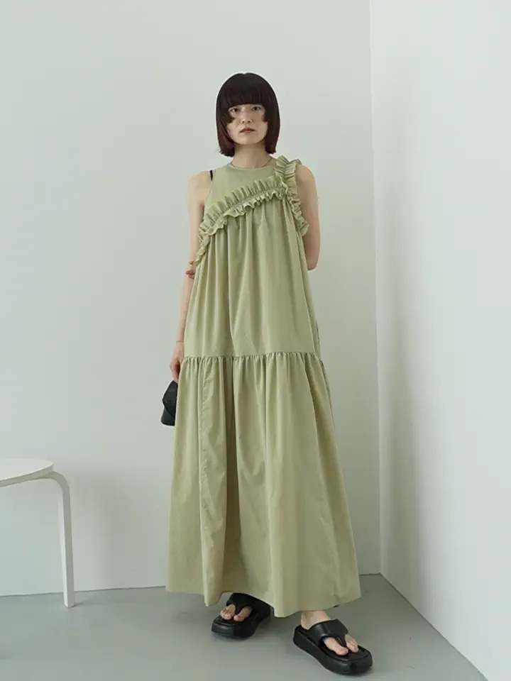アシンメトリーフリルティアードワンピース｜STYLEMIXER（スタイル