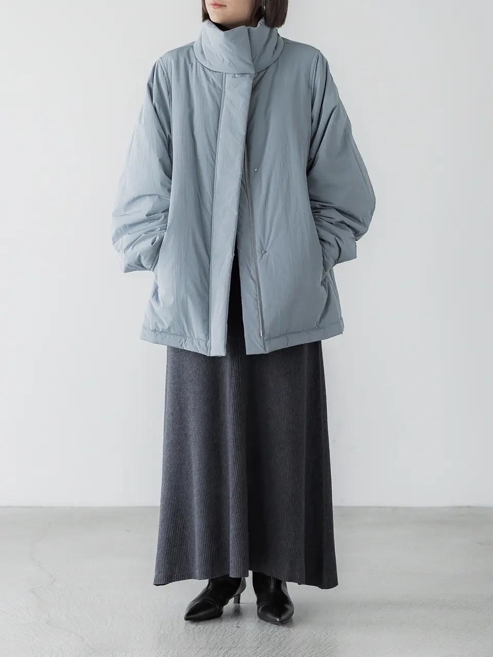 crewre online store / フロントフライニットワンピース