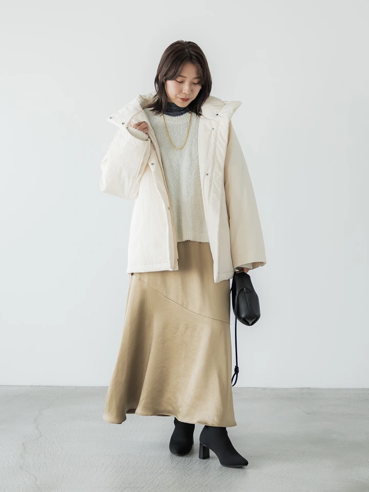 crewre online store / ドレープサテンマキシスカート