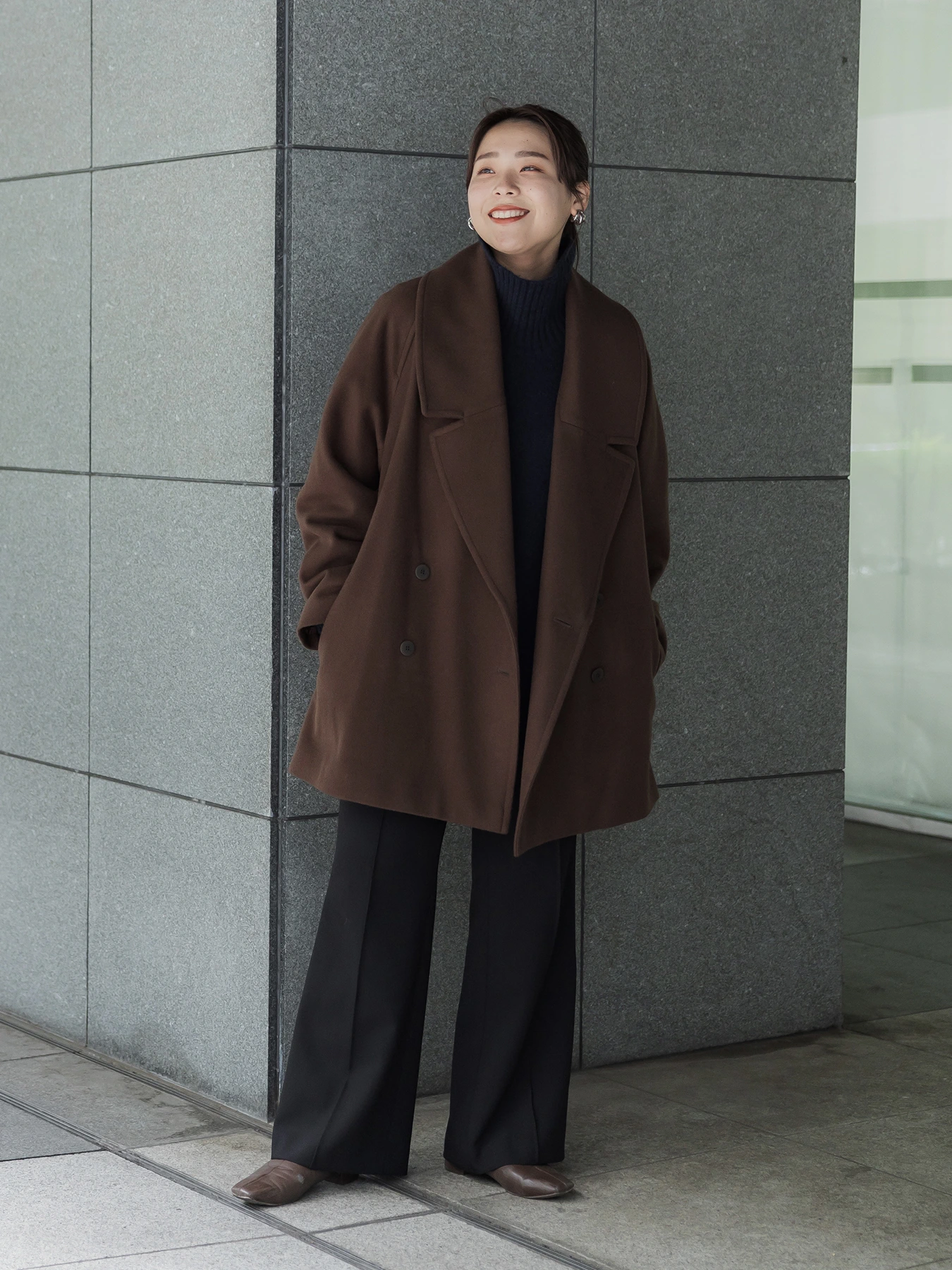 crewre online store / ビッグカラーミディコート