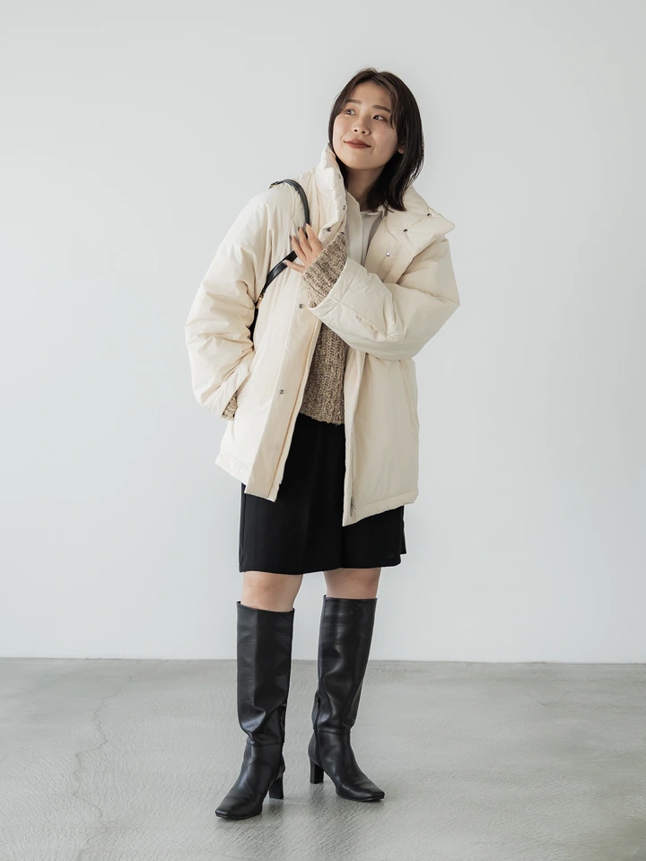 極美品＊crewre クルーレ スタンドカラー　ダウンジャケット　エクリュ　 1 crewre online store / スタンドカラーダウンジャケット