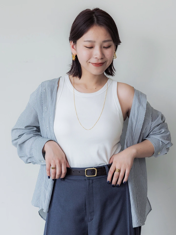 crewre online store / ボタンスタッズレザーベルト