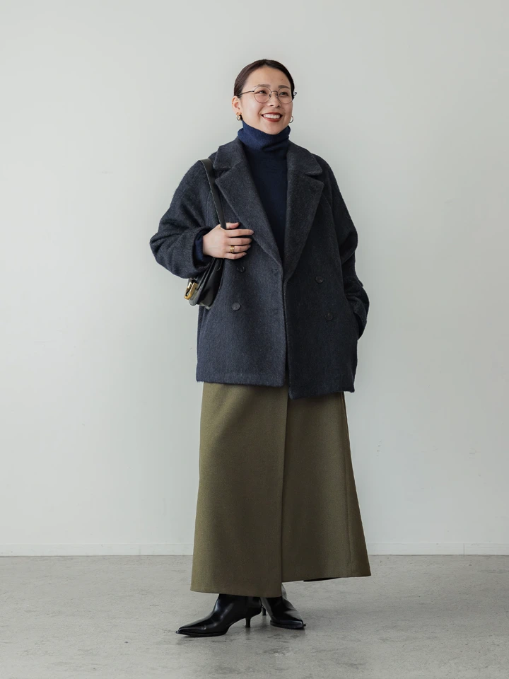 【美品】crewre マイルドシャギーウールPコート　navy size3 crewre online store / マイルドシャギーウールPコート