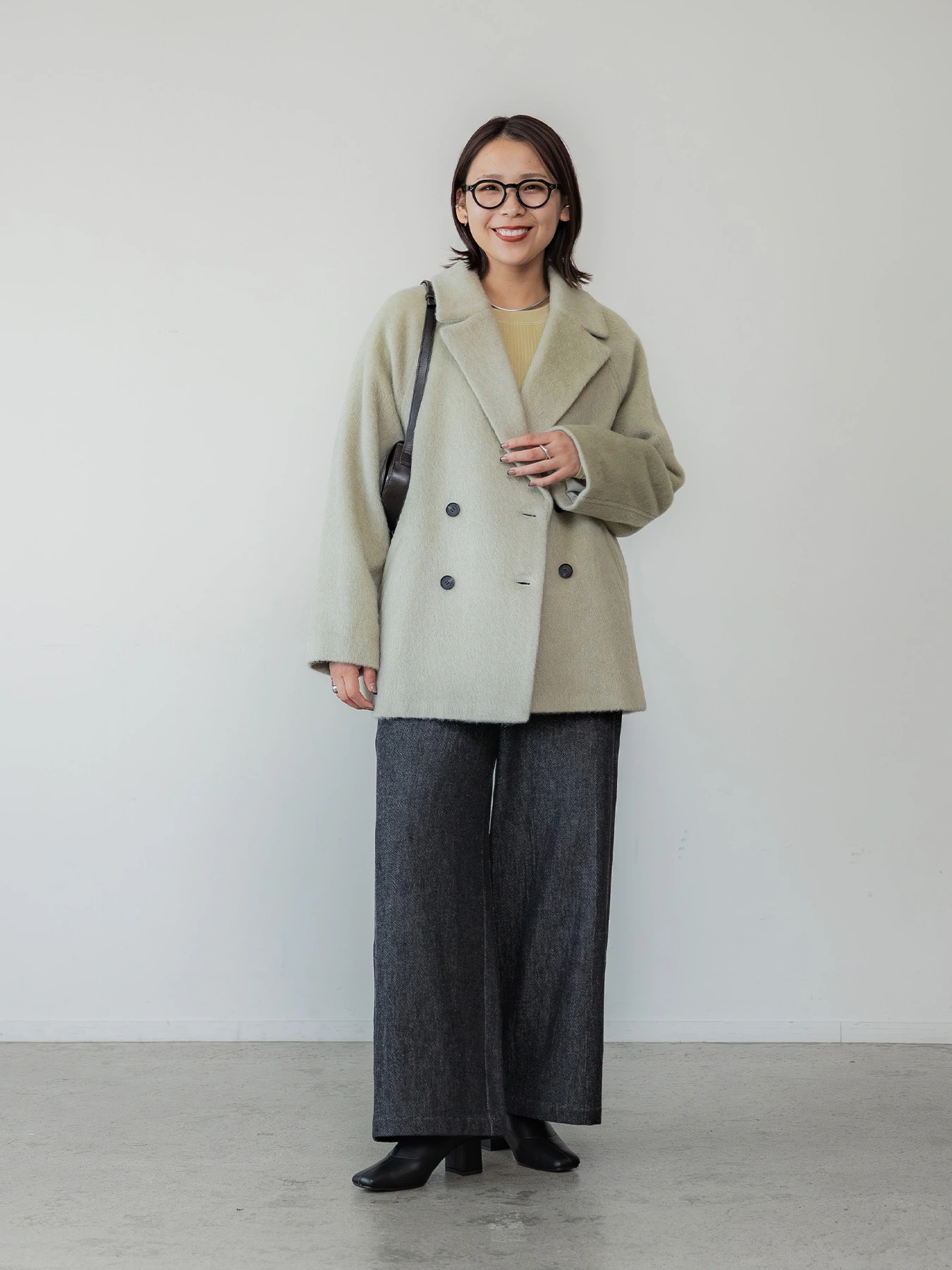 Crewre マイルドシャギーウールピーコート　ペールカーキ crewre online store / マイルドシャギーウールPコート