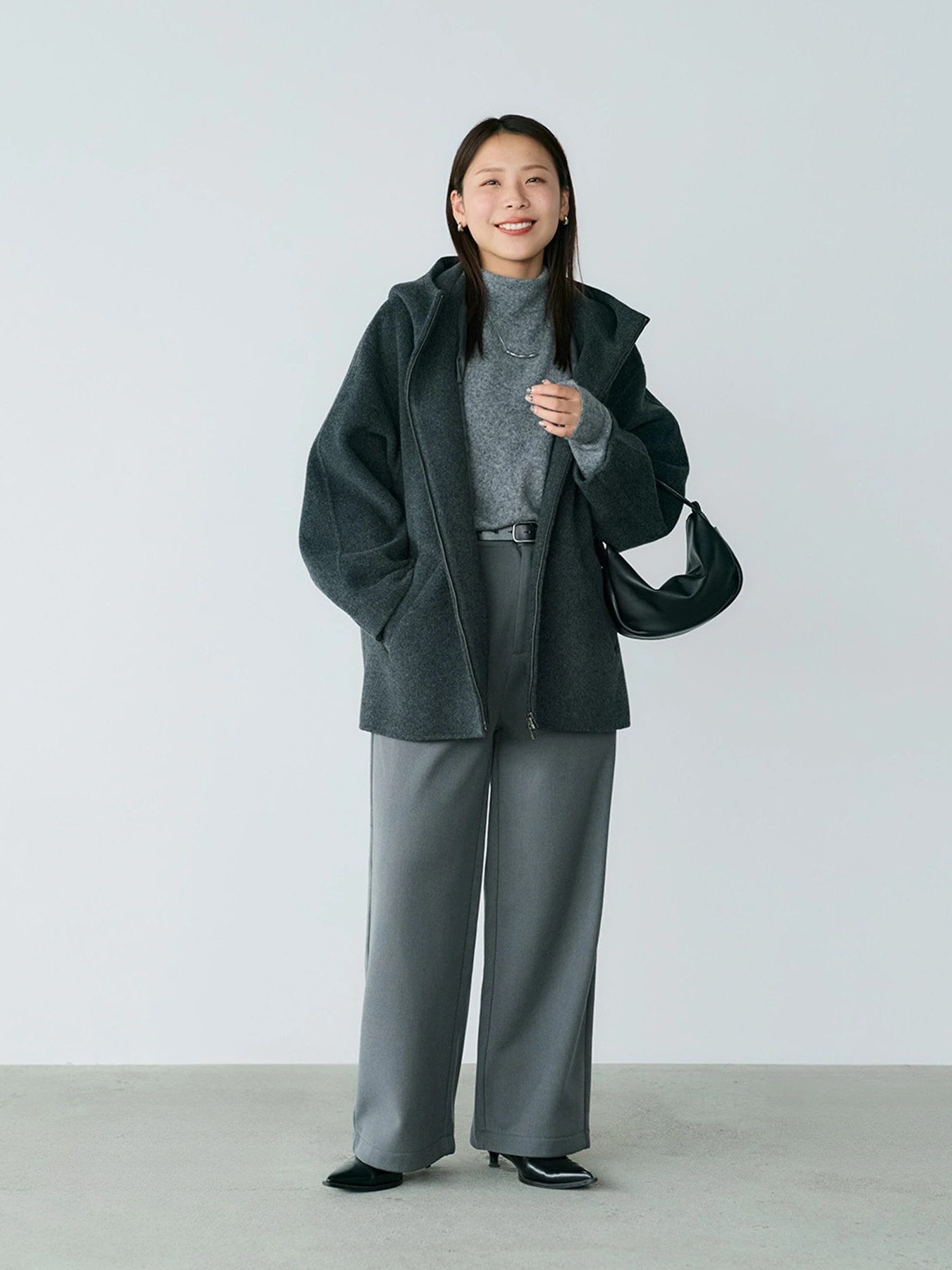 crewre online store / ウールリヨセルハイネックニット