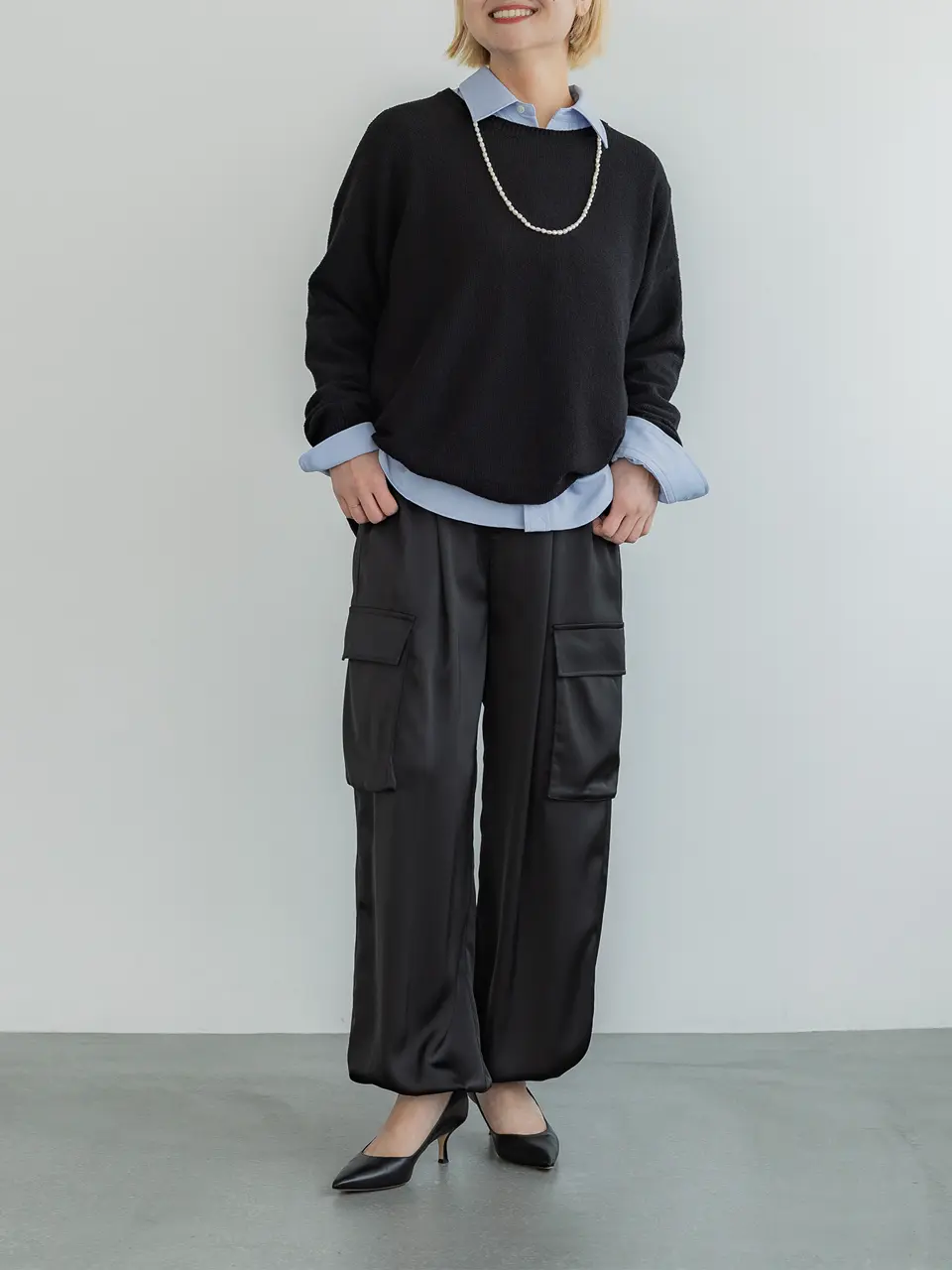 見事な 【新品】Crewre マットサテンカーゴパンツ マットサテンカーゴ