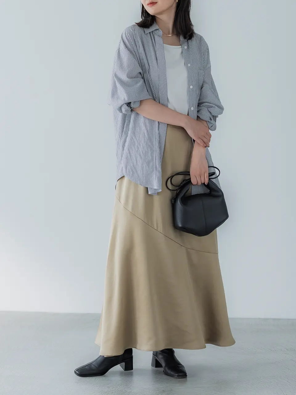 crewre online store / ドレープサテンマキシスカート