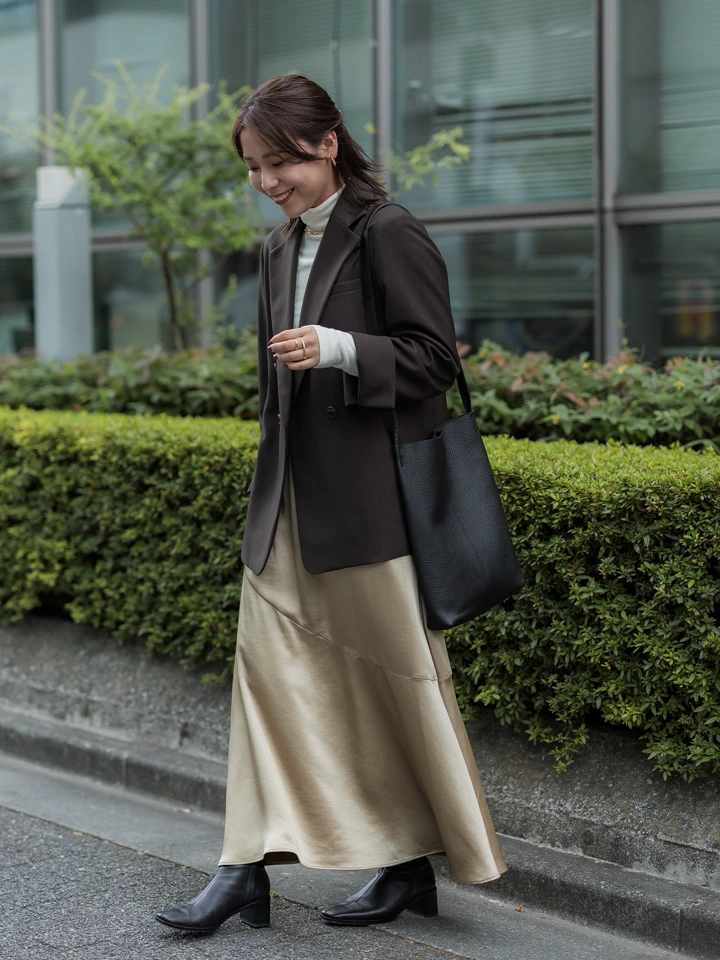 crewre online store / ドレープサテンマキシスカート