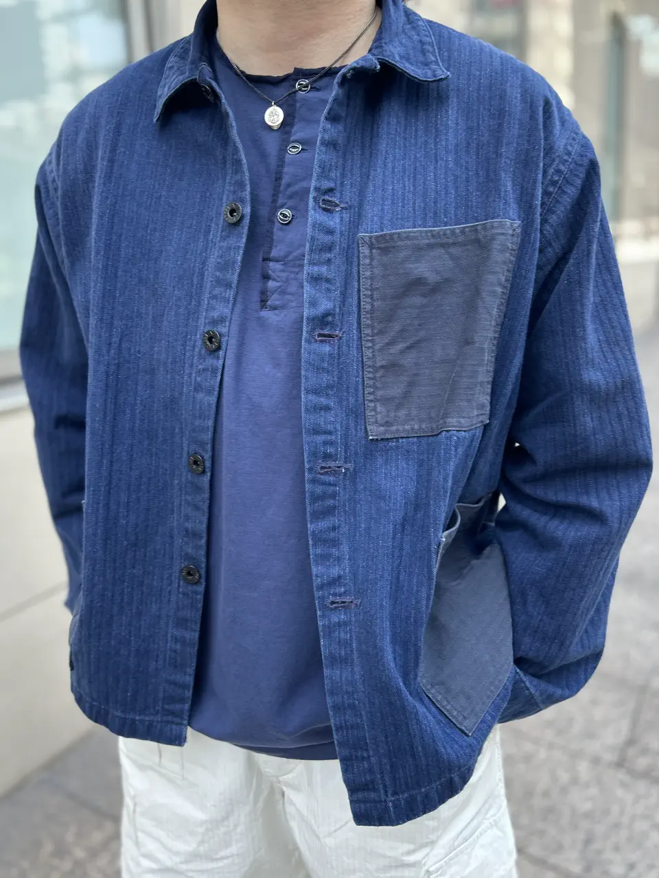 FACTORY（ファクトリー）| リネンコットンケープブルゾン Cotton Whip Chord Vintage Zip Jacket — Khaki – La Garçonne