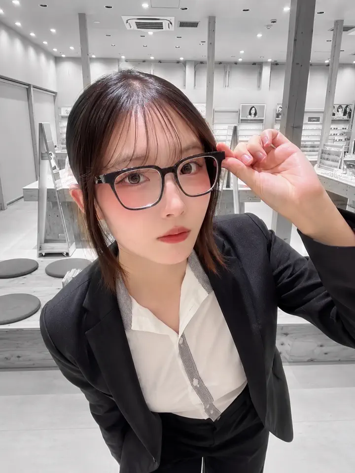 JINS メガネ ブラック 度あり 新品 試着のみ アッシュ 度数変更可能