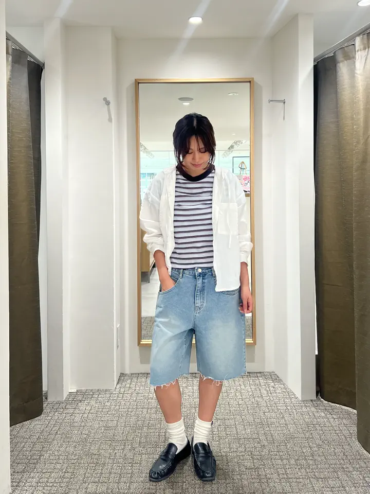 カットオフデニムハーフパンツ