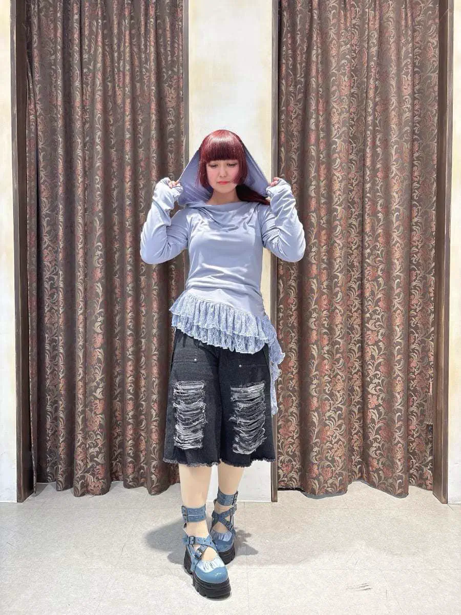 チェックダメージハーフパンツ【期間限定価格】 | NIBBLE POISON