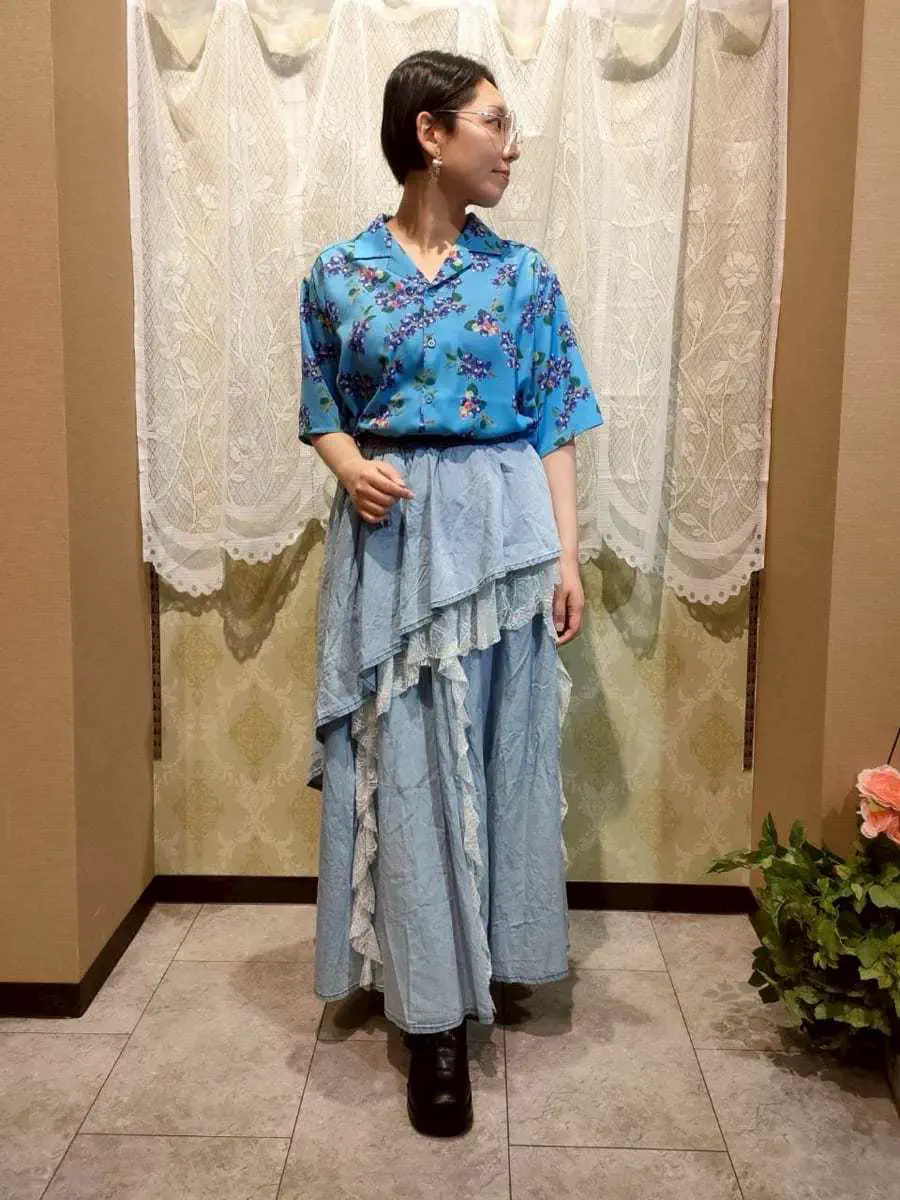 ブルーベリー柄アロハシャツ【10％OFF対象】 | axes femme 公式