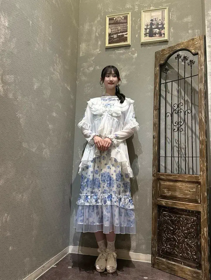 紫陽花刺繍フリルガウン | axes femme 公式オンラインショップ