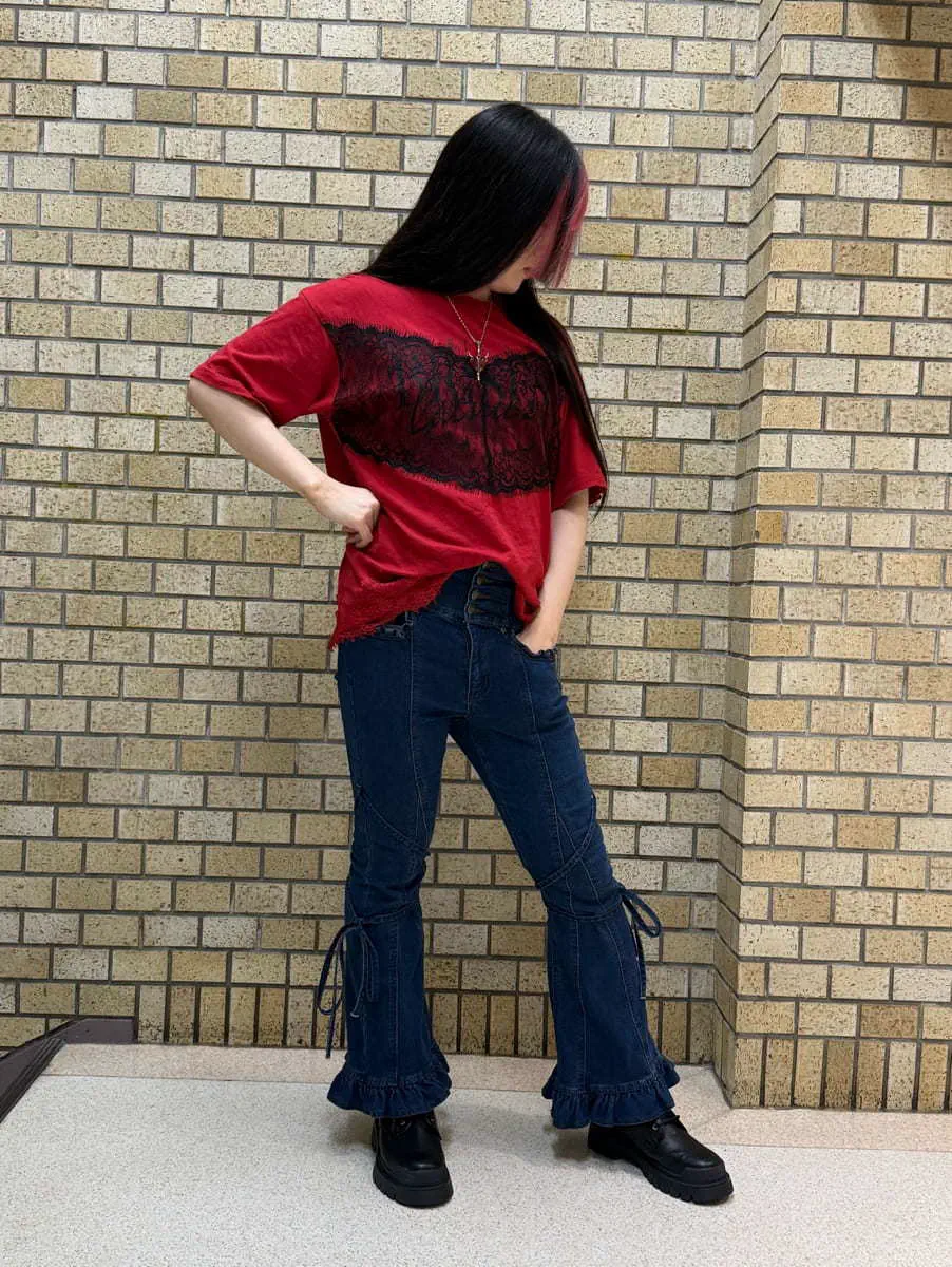 椿刺繍レースアップブーツ | 雑貨 | axes femme 公式オンライン