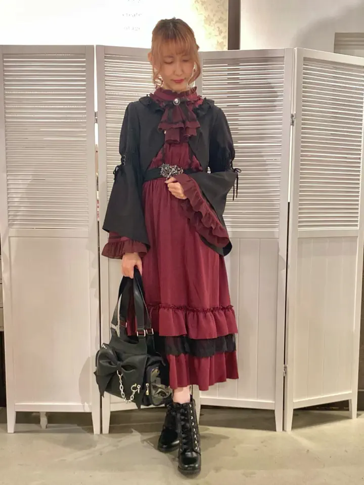 ジャボブローチ付ロングワンピース【期間限定価格】 | axes femme