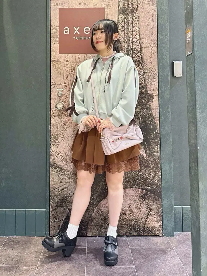 リボン×チュールレースニット【期間限定価格】 | axes femme -outlet