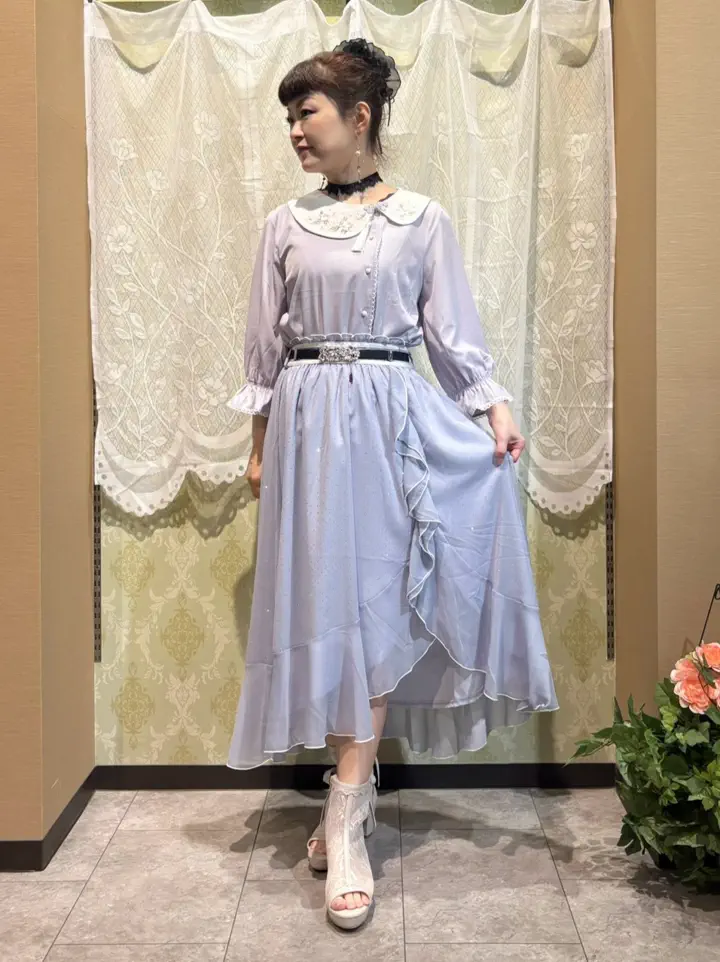 キャピタル　IDG 江戸縞 パッチワークOP　XS　七分　膝下　プロフで全品見て axes femme 公式オンラインショップ｜アクシーズファム公式通販サイト