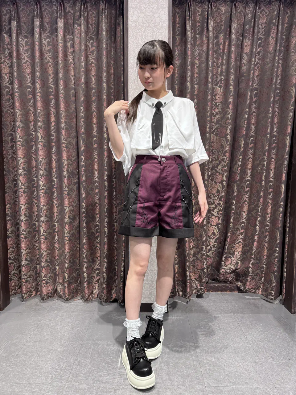 刺繍バイカラーショートパンツ【期間限定価格】 【2点10％OFF対象