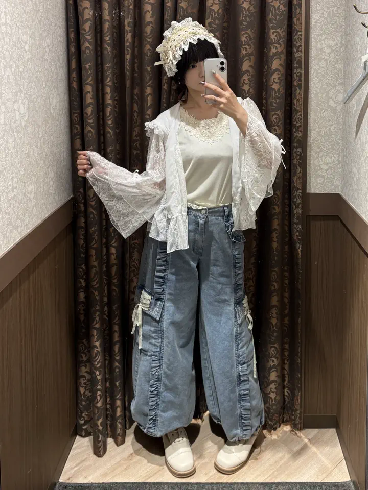 サテンローズ付レースパーカー | axes femme 公式オンラインショップ