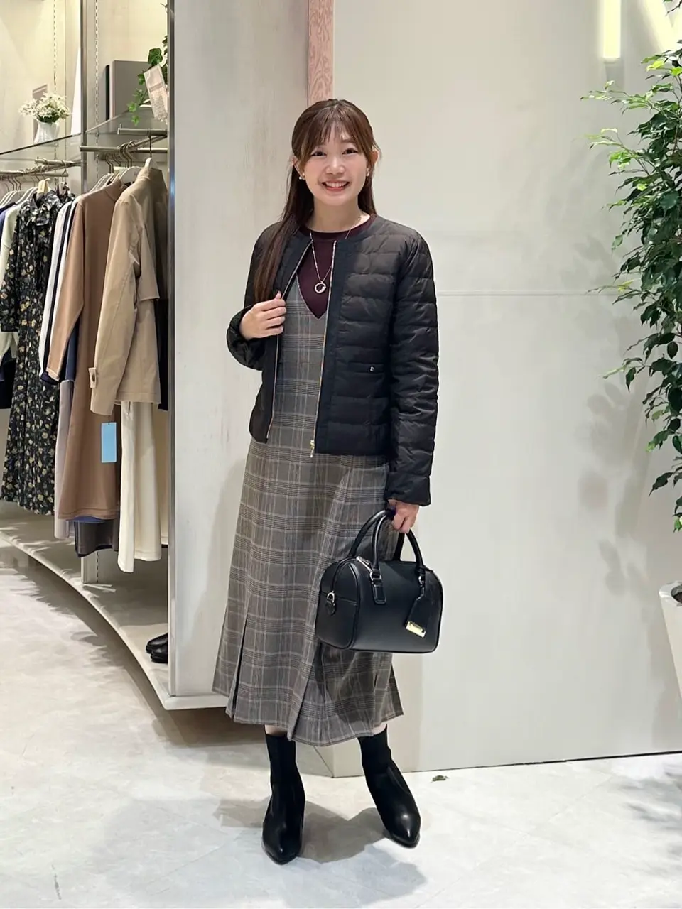 any SiS【撥水・洗える】2WAYノーカラーダウン ジャケット サイズ２ any SiS｜【撥水・洗える】2WAYノーカラーダウン ジャケット
