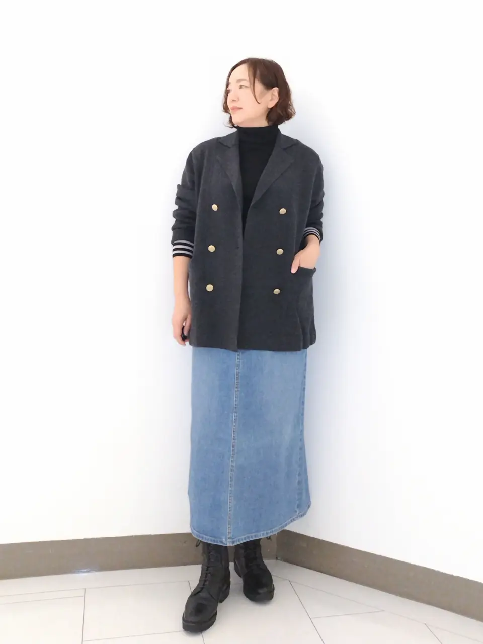 大きいサイズ44＊２３区 北欧 前後着用可ピュアリネントップス＊自由区ICB組曲 大きいサイズ44＊23区 北欧 前後着用可ピュアリネントップス