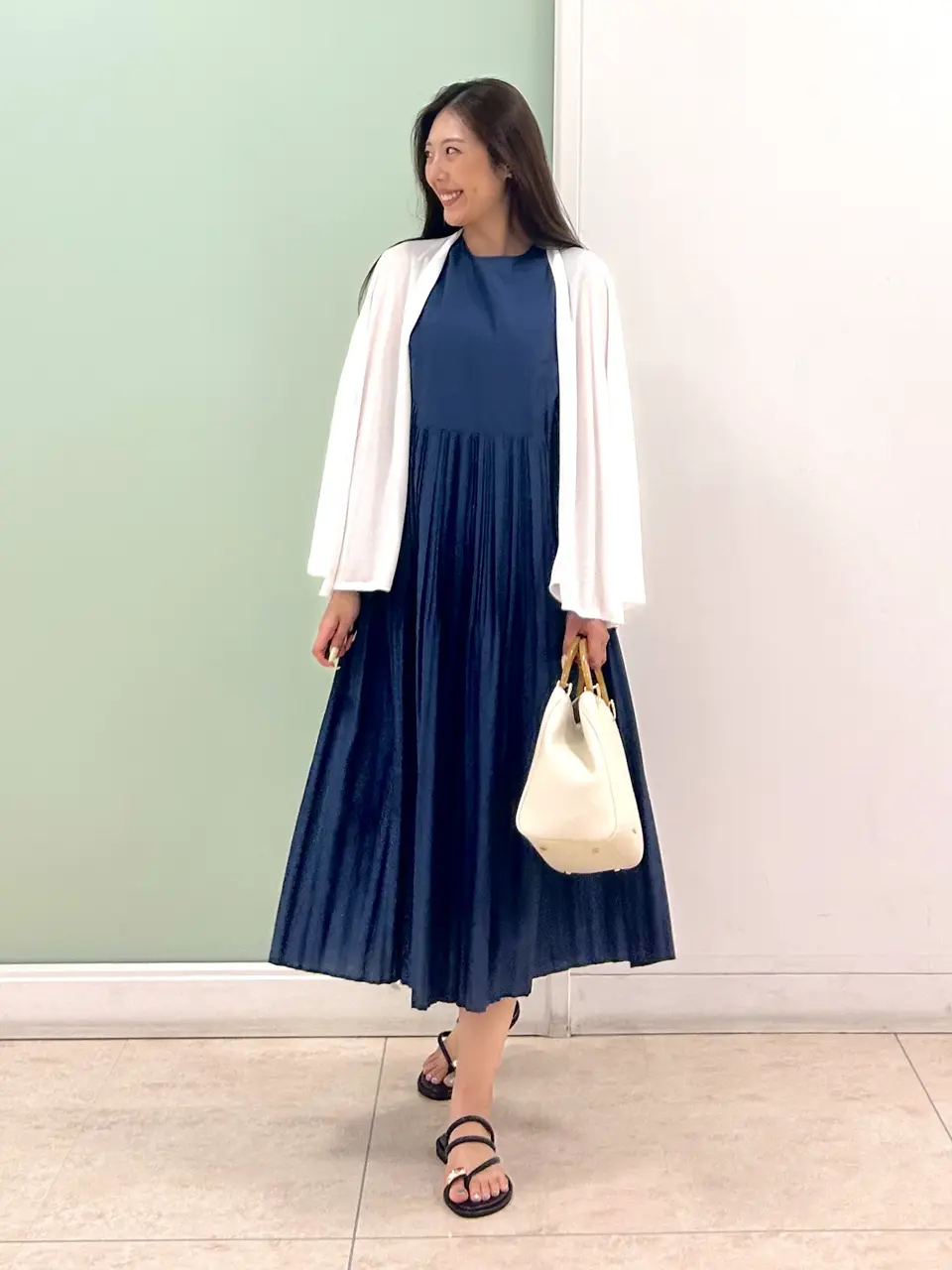 美品✨　23区　スカートセットアップ　ノーカラー　ウォッシャブル　紺　XL　42 美品✨23区スカートセットアップノーカラーウォッシャブル紺XL42