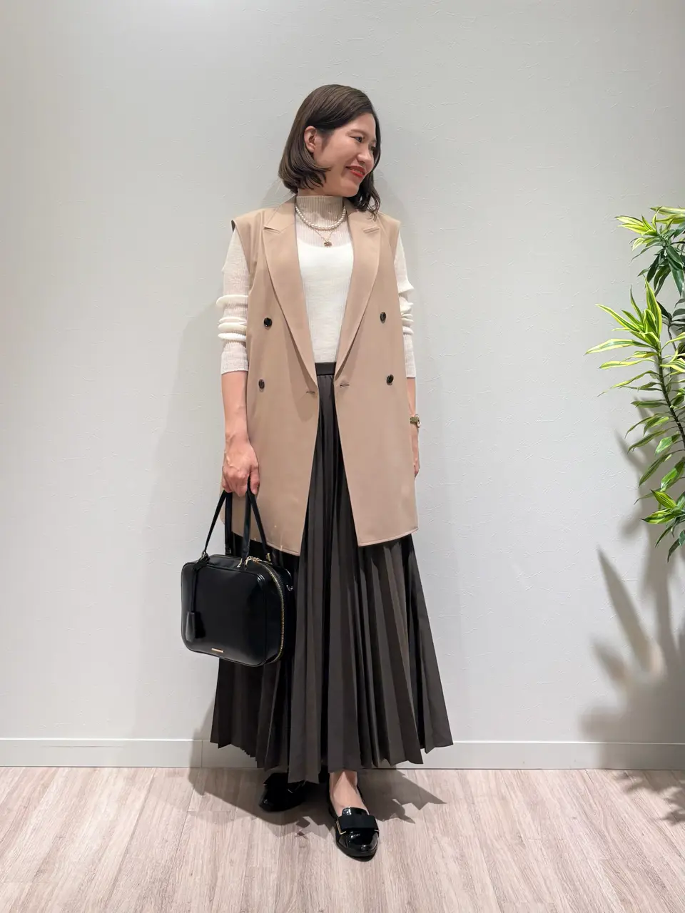 23区　オンワード樫山　44号 ライトツイード コート 　ダブルボタン チェック ツイード ノーカラーコート / 23区 | ファッション通販