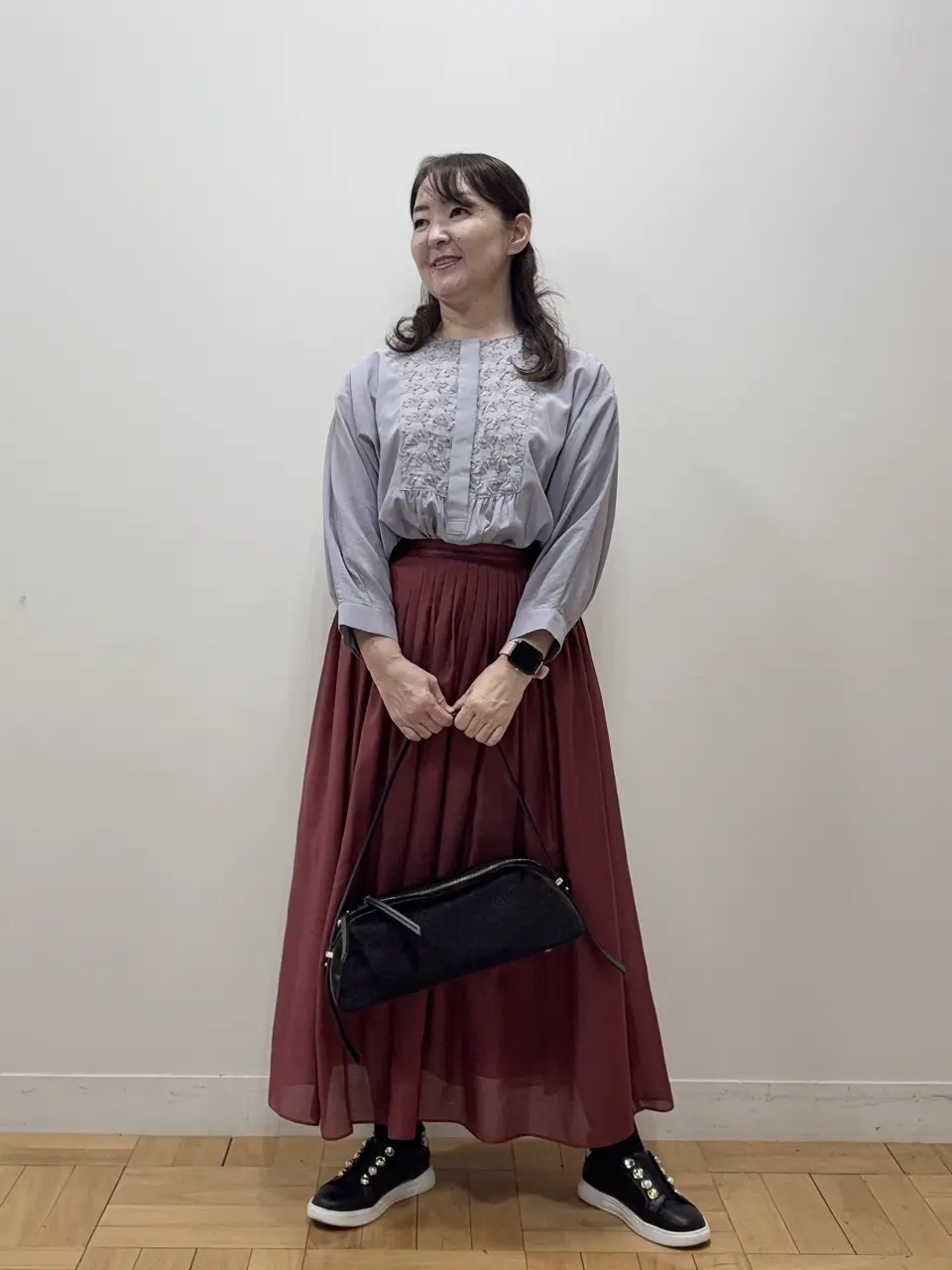 新品タグ 未着 自由区 大きめ 洗える お洒落な花柄2段スカート 44 再入荷予定有!花柄 ロングスカート スカート レディース