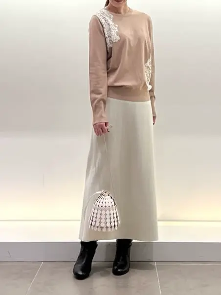 BEIGE, ウールアウター　オフホワイト4 WILLFULLY（ウィルフリー）の「tent toggle jersey melton