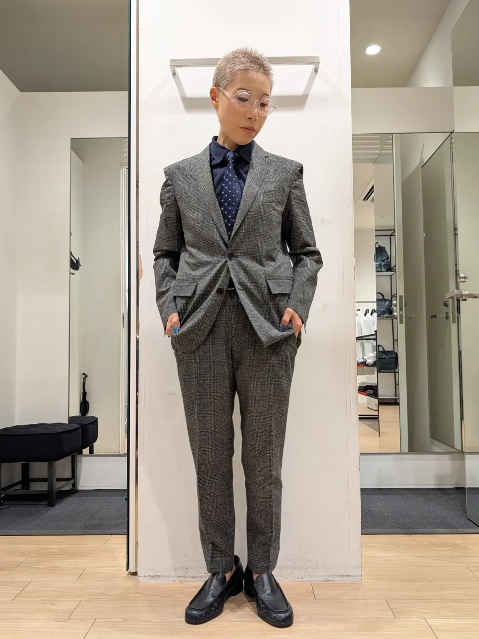 【極美品】ジョゼフオム スーツ セットアップ カシミヤ混 ヘリンボーン 46 M 極美品】ジョゼフオム スーツ セットアップ カシミヤ混