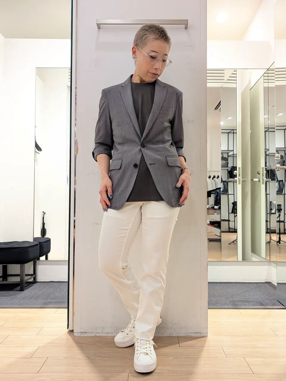 24SS ジョセフオム ストレッチ テーラードジャケットXL 大きいサイズ現行 24SS ジョセフオム ストレッチ テーラードジャケットXL 大きい