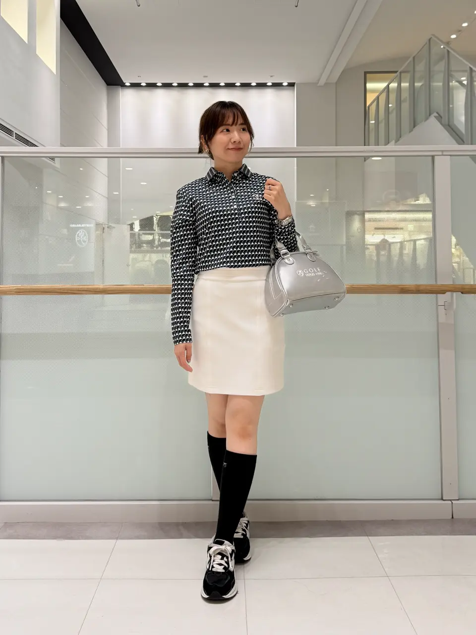 23区 golf チェック ホワイト×ブラック 大きいサイズ 23区 golf チェック ホワイト×ブラック 大きいサイズ