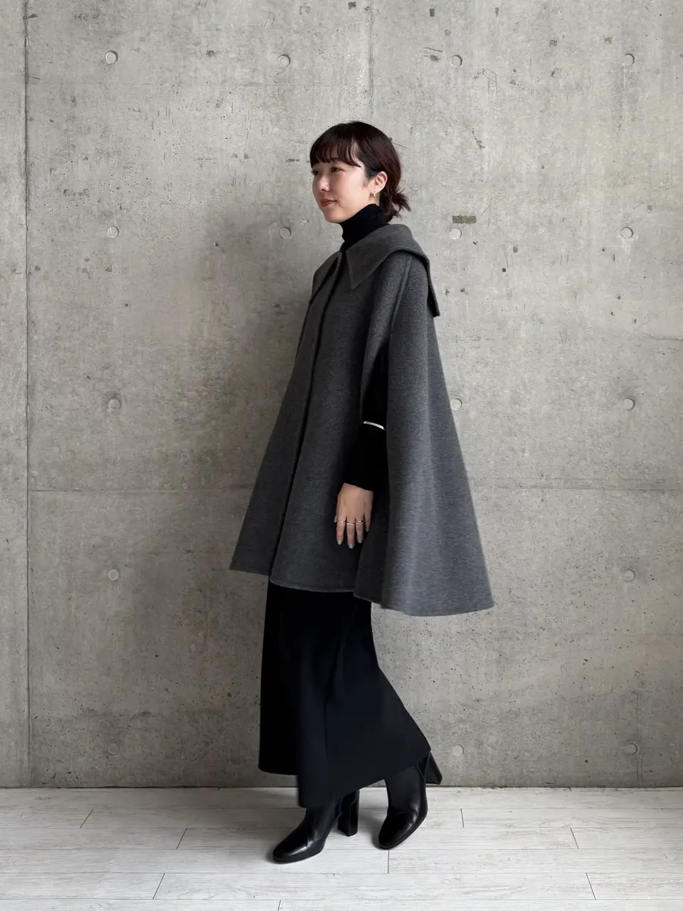 Newans♡ニュアンス フリルブルゾン 撥水加工付きレインコート0