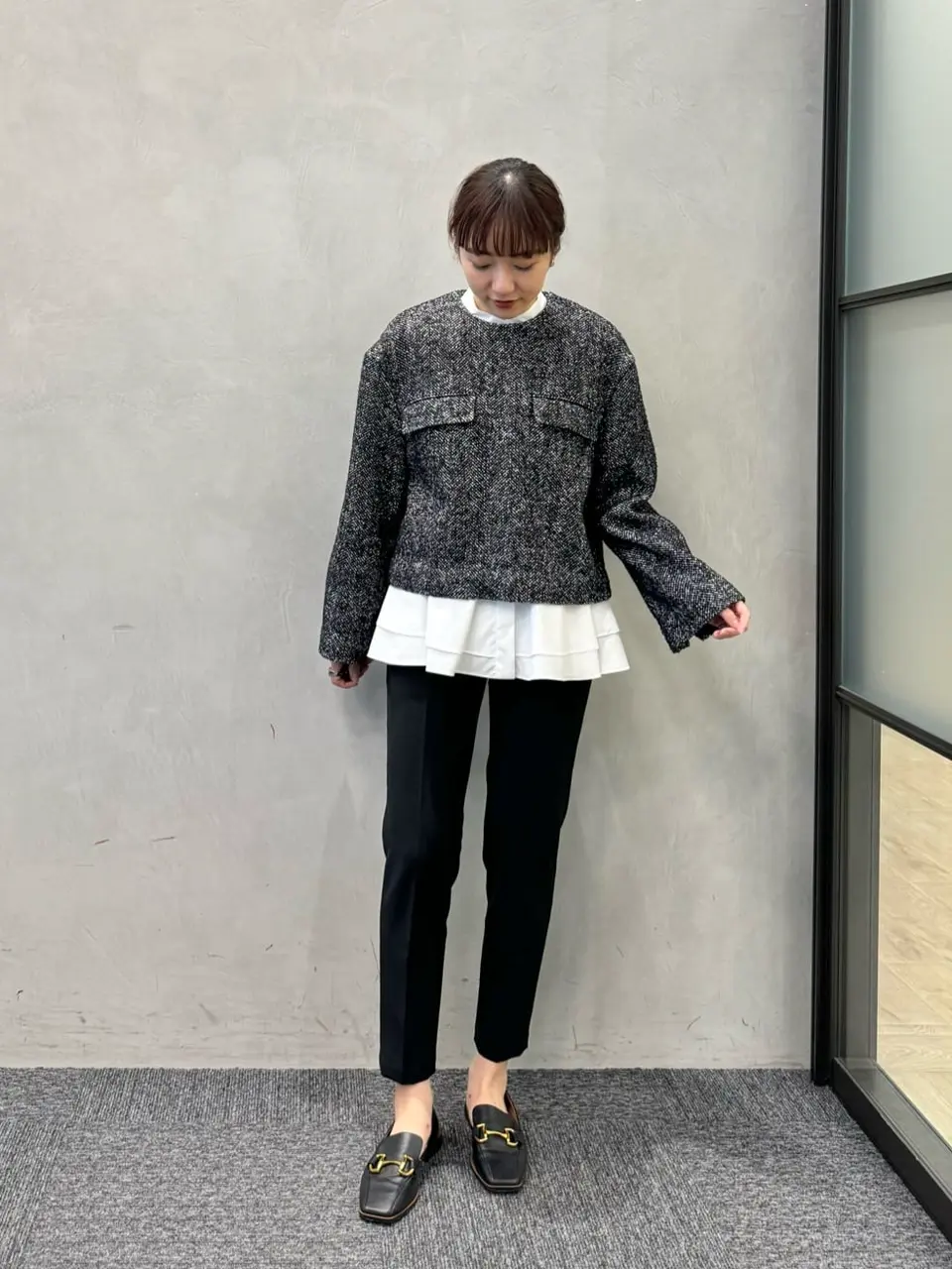 高梨臨さんコラボ〉【セットアップ可能】ワイドスリーブツイード
