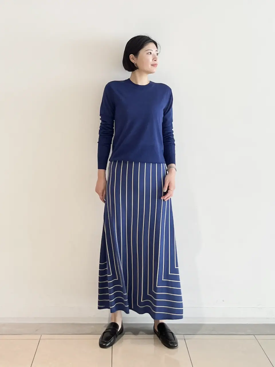 美品　JOSEPH ジョゼフ　セットアップ　ワッフル地　2022年　ネイビー　L 美品 JOSEPH ジョゼフ セットアップ ワッフル地 2022年 ネイビー