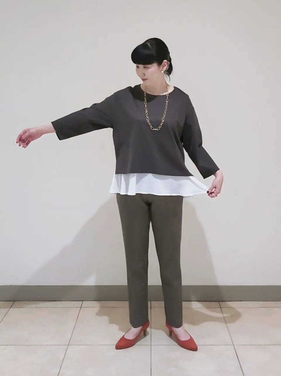 J.PRESS LADIES L スタッフ コーディネート画像