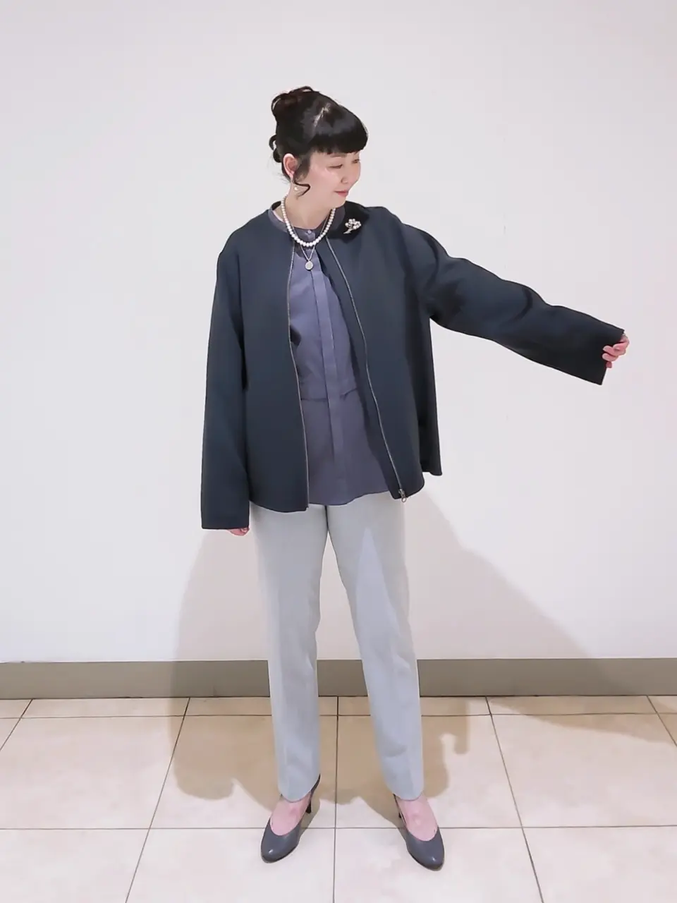 J.PRESS LADIES L スタッフ コーディネート画像