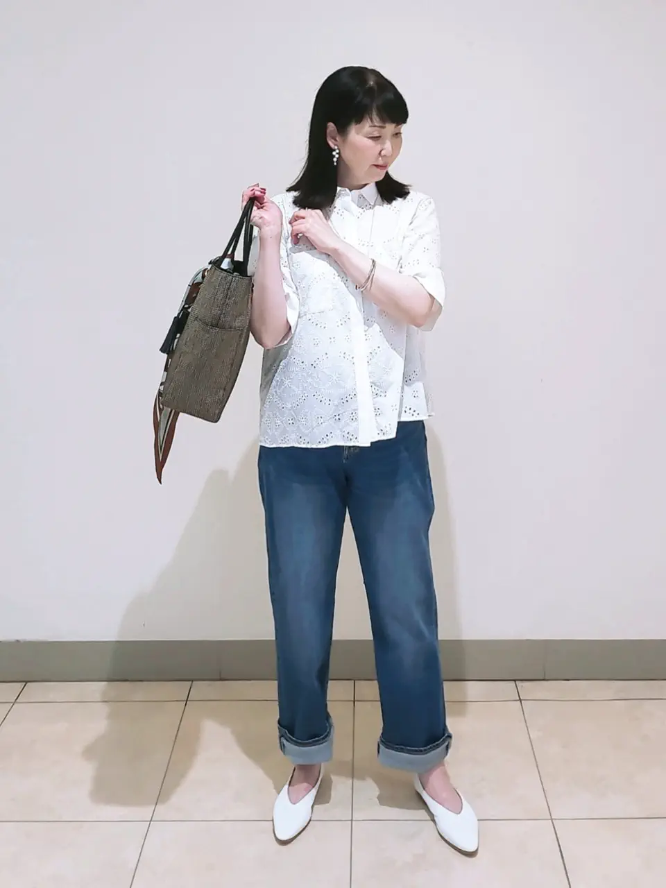 J.PRESS LADIES L スタッフ コーディネート画像