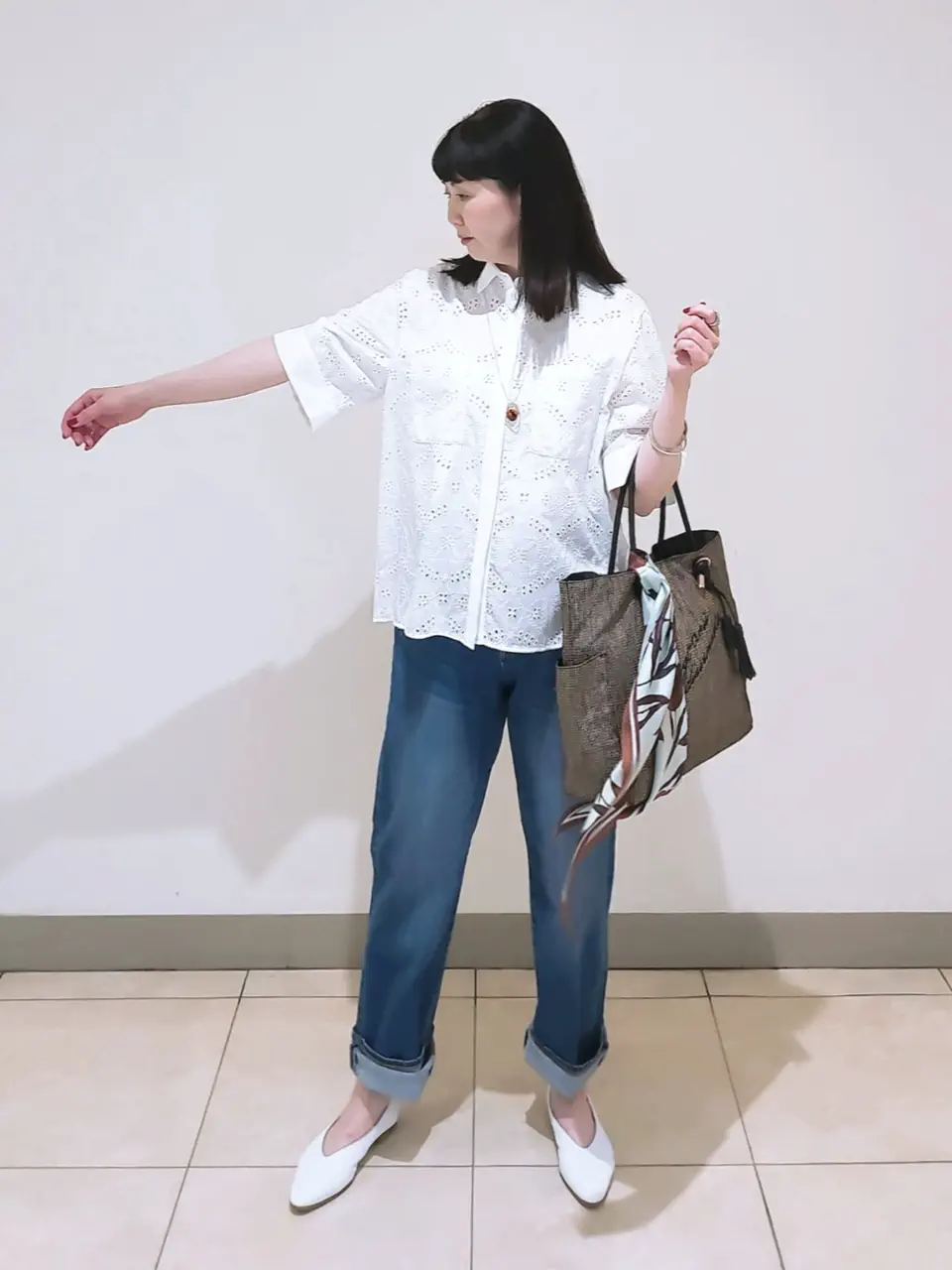 J.PRESS LADIES L スタッフ コーディネート画像