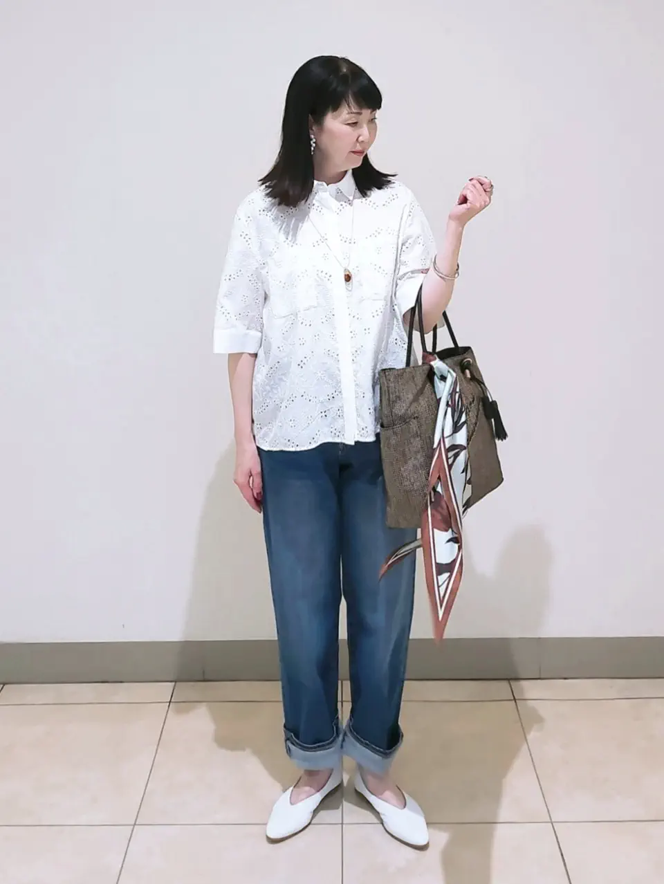 J.PRESS LADIES L スタッフ コーディネート画像