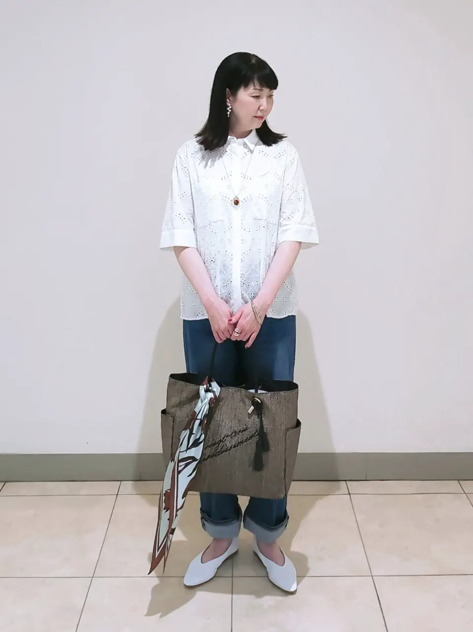 J.PRESS LADIES L スタッフ コーディネート画像