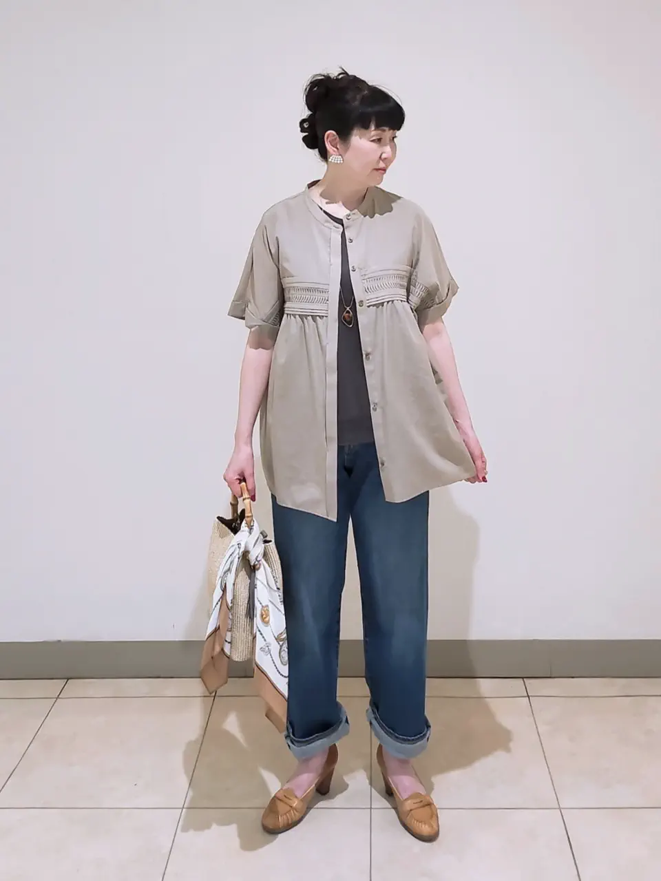 J.PRESS LADIES L スタッフ コーディネート画像