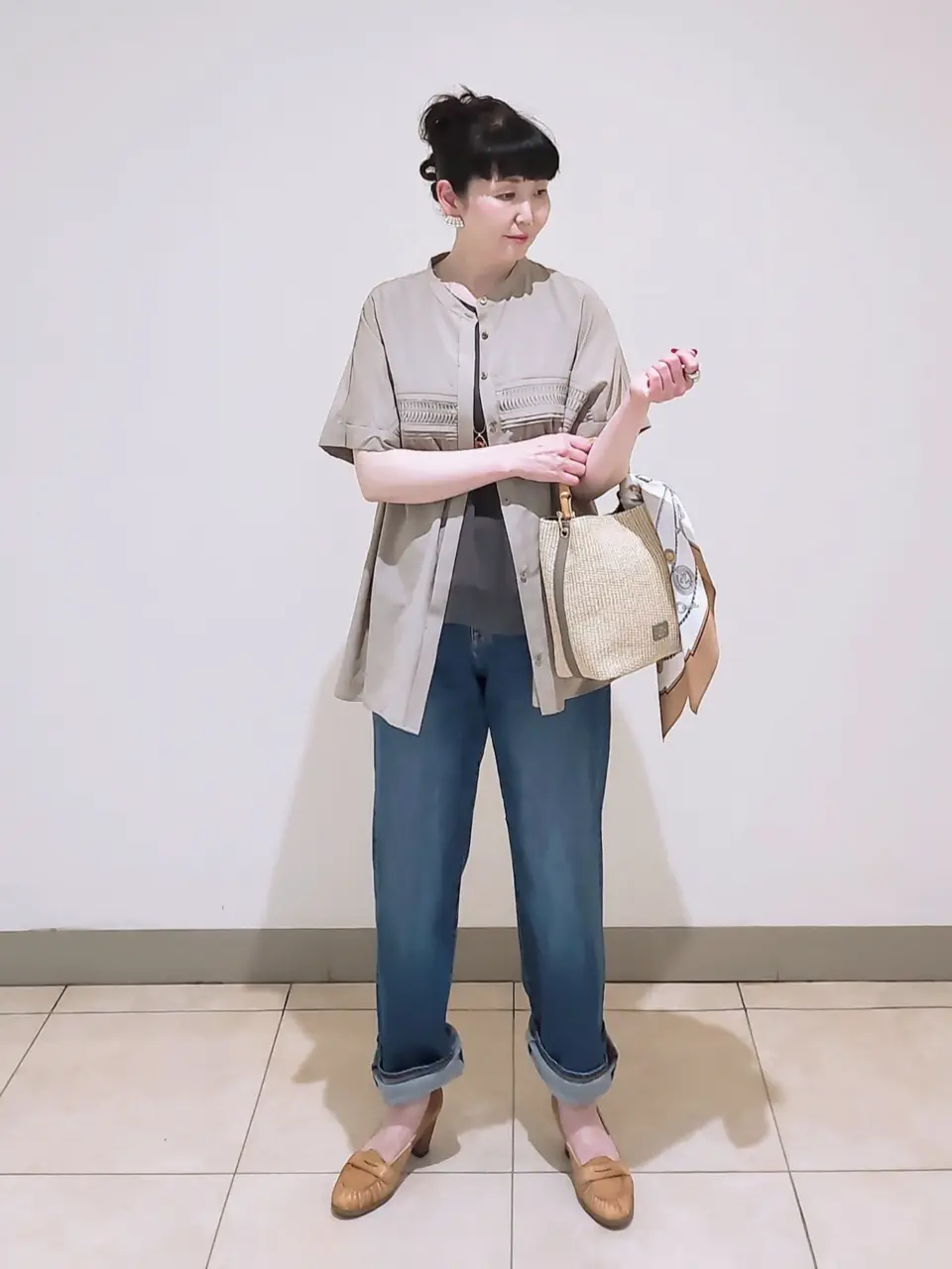 J.PRESS LADIES L スタッフ コーディネート画像