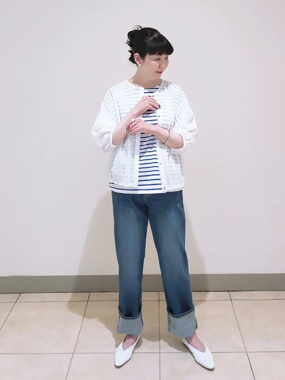 J.PRESS LADIES L スタッフ コーディネート画像