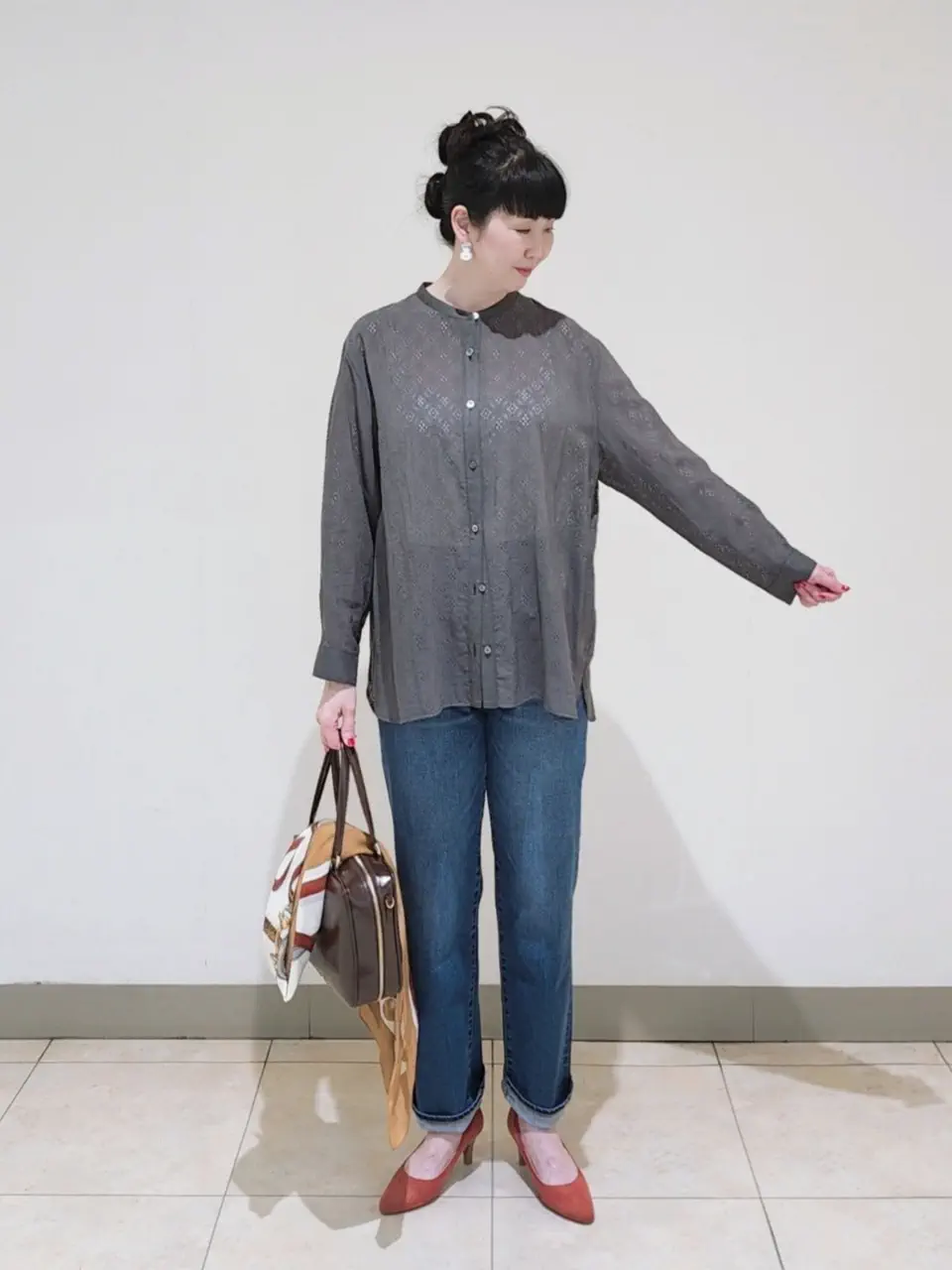 J.PRESS LADIES L スタッフ コーディネート画像